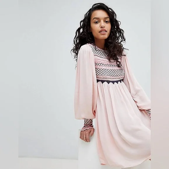 knee length dresses for ladies Short Lilac-Striped Floral Summer Dress with Sleeves– PromGirl main image 0